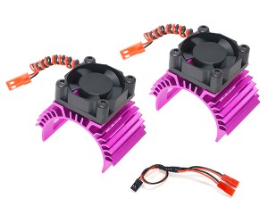 ALUMINUM TWIN COOLING FAN MOTOR HEATSINK 36mm 540 550 3650 FOR 1/8 1/10 RC TAMIYA RC CAR - RS-MHS01/PK