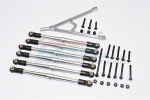 ALUMINIUM ADJUSTABLE LINK PARTS WITH MOUNT FOR 295MM WHEELBASE AXIAL SCX10 - Gun silver - SCX15049/295-GS