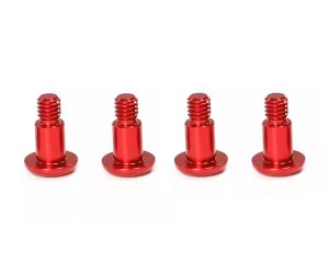 ALUMINUM M3 M4 X 11mm KING PIN FOR TAMIYA 1/10 TT02 TT02B RC CAR BUGGY - RED M4 - RS-M411/RE