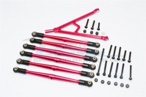 ALUMINIUM ADJUSTABLE LINK PARTS WITH MOUNT FOR 295MM WHEELBASE AXIAL SCX10 - Red - SCX15049/295-R