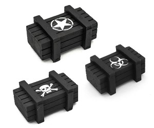 CRAWLER ACCESSORIES WOODEN BOX DECORATION FOR 1/8 1/10 RC CRAWLER TRUCK SCX-10 TRAXXAS TRX-4 - RS-CA0301/BK