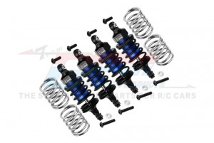 GPM ALUMINUM ALLOY FRONT 58mm REAR 60MM OIL ULTRA SHOCKS 8360 FOR TRAXXAS 4TEC 2.0 4TEC 3.0 TRUCK - BLUE - GT5860FR-B-BK-BEBK