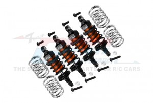 GPM ALUMINUM ALLOY FRONT 58mm REAR 60MM OIL ULTRA SHOCKS 8360 FOR TRAXXAS 4TEC 2.0 4TEC 3.0 TRUCK - ORANGE - GT5860FR-OR-BK-BEBK
