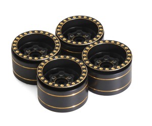 BRASS 1.0 INCH BRASS BEADLOCK WHEEL RIM FOR TRAXXAS 1/18 TRX-4M / AXIAL AX24 SCX24 CRAWLER - WH-2818BS/A
