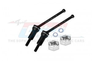 GPM MGM042FS 4140 MEDIUM CARBON STEEL FRONT CVD DRIVE SHAFTS - 42mm 7075 ALLOY WHEEL HEX ARA311229 ARA311226 FOR ARRMA 1/14 MOJAVE GROM DESERT TRUCK RTR ARA2104 - SILVER - MGM042FS-S