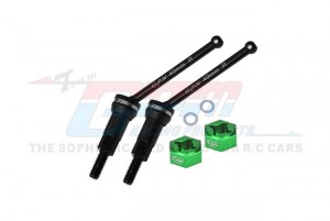 GPM MGM040RS 4140 MEDIUM CARBON STEEL REAR CVD DRIVE SHAFTS - 40mm 7075 ALLOY WHEEL HEX ARA311229 ARA311227 FOR ARRMA 1/14 MOJAVE GROM DESERT TRUCK RTR ARA2104 - GREEN - MGM040RS-G