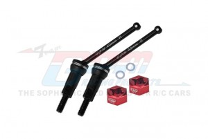 GPM MGM040RS 4140 MEDIUM CARBON STEEL REAR CVD DRIVE SHAFTS - 40mm 7075 ALLOY WHEEL HEX ARA311229 ARA311227 FOR ARRMA 1/14 MOJAVE GROM DESERT TRUCK RTR ARA2104 - RED - MGM040RS-R