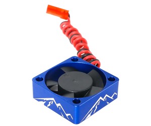 ALUMINUM ONE-PIECE COOLING FAN - MOUNTAIN PATTERN 30 X 30mm 4.8V-8.4 28000RPM - BLUE - RS-ALFAN3030/BU