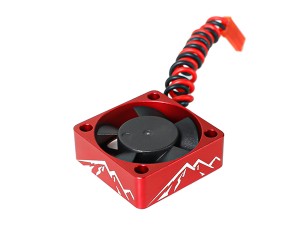 ALUMINUM ONE-PIECE COOLING FAN - MOUNTAIN PATTERN 30 X 30mm 4.8V-8.4 28000RPM - RED - RS-ALFAN3030/RE