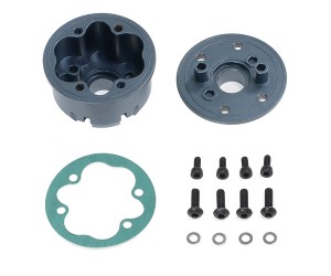 ALUMINUM CENTER DIFFENTIAL CASE SET ARA311166 FOR ARRMA 1/8 MOJAVE / 1/10 KRATON OUTCAST 4X4 4S BLX - GUN SILVER - RS-ARA311166/GS