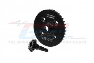 CARBON STEEL FRONT / REAR SPIRAL DIFFERENTIAL RING GEAR & PINION GEAR 8977 8978 FOR TRAXXAS 1/8 6S MAXX SLASH / 1/10 MAXX WIDE MAXX MONSTER - FRONT - TS1200FS-BK