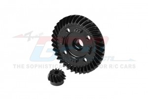 CARBON STEEL FRONT / REAR SPIRAL DIFFERENTIAL RING GEAR & PINION GEAR 8977 8978 FOR TRAXXAS 1/8 6S MAXX SLASH / 1/10 MAXX WIDE MAXX MONSTER - REAR - TS1200RS-BK
