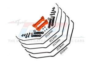 GPM TS312 ALLOY FRONT & REAR SWAY BAR MOUNT WITH LINKAGE AND WIRE 10295 FOR TRAXXAS 1/8 6S MAXX SLASH 102076-4 - ORANGE - TS312-OR