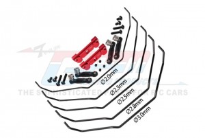 GPM TS312 ALLOY FRONT & REAR SWAY BAR MOUNT WITH LINKAGE AND WIRE 10295 FOR TRAXXAS 1/8 6S MAXX SLASH 102076-4 - RED - TS312-R