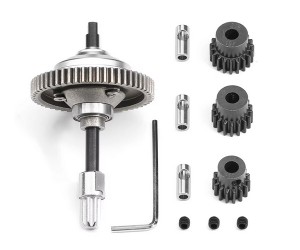 STEEL PINION GEAR 15 17 19T W. CENTER DIFFERENTIAL KIT ALUMINUM CARRIER 6780 FOR 1/10 TRAXXAS RAPTOR R FORD FIESTA HOSS RUSTLER SLASH 4X4 STAMPEDE - TRX-6780A