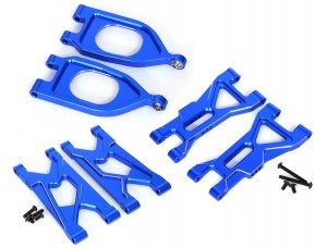 FULL FRONT & REAR UPPER LOWER ALUMINUM SUSPENSION SET  FOR 1/10 ARRMA GORGON MONSTER TRUCK ARA3230S - RS-ARA3307505152-BU