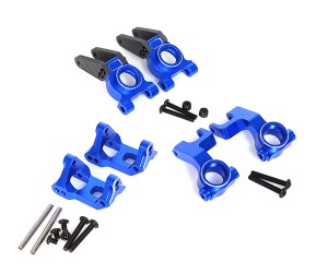 FULL ALUMINUM FRONT & REAR STEERING BLOCK C-HUB SET  FOR 1/10 ARRMA GORGON MONSTER TRUCK ARA3230S - RS-AR3304188967-BU