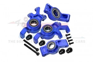 GPM TXM2122N 7075 ALLOY FRONT OVERSIZED STEERING BLOCKS & REAR HUB STUB AXLE CARRIERS WITH THREE OVERSIZE BEARING 7852 7737X FOR TRAXXAS 1/5 X-MAXX 6S 8S TRAXXAS 1/6 XRT 8S MONSTER - BLUE - TXM2122N-B