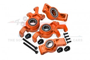 GPM TXM2122N 7075 ALLOY FRONT OVERSIZED STEERING BLOCKS & REAR HUB STUB AXLE CARRIERS WITH THREE ... - TXM2122N-OR