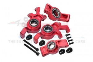 GPM TXM2122N 7075 ALLOY FRONT OVERSIZED STEERING BLOCKS & REAR HUB STUB AXLE CARRIERS WITH THREE OVERSIZE BEARING 7852 7737X FOR TRAXXAS 1/5 X-MAXX 6S 8S TRAXXAS 1/6 XRT 8S MONSTER - RED - TXM2122N-R