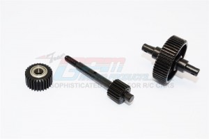 STEEL #45 CENTER DRIVE GEARS WITH  BEARINGS (5x10x4mm-2pcs) 1/10 RC AXIAL RACING SCX10 CRAWLER - Black - SSCX038G-BK