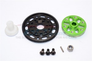 STEEL #45 SPUR GEAR 48 PITCH 83T ALUMINIUM SPUR GEAR ADAPTER -  AXIAL SCX10 - Green - SSCX1583T-G