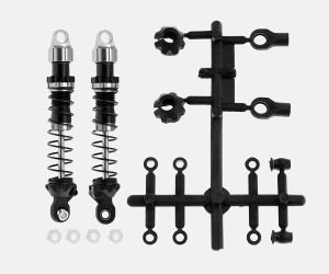 ALUMINUM OIL DAMPER SET - 80mm FOR 1/10 AXIAL SCX-10 TRAXXAS TRX-4 TRX-6 CRAWLER - SILVER - RS-DP080/SI