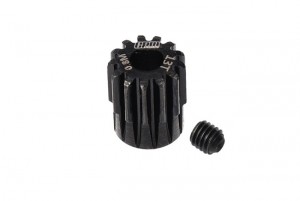 40Cr STEEL MOTOR GEAR 13T / 14T / 15T 32 PITCH,MODULE: 0.8MM MOTOR TOOTH DIAMETER: 5MM - MG513T/0.8M-BK