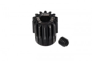 40Cr STEEL MOTOR GEAR 13T / 14T / 15T 32 PITCH,MODULE: 0.8MM MOTOR TOOTH DIAMETER: 5MM - MG514T/0.8M-BK