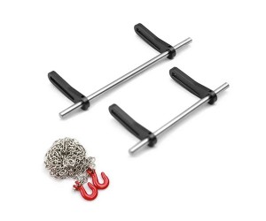 ALUMINUM FRONT & REAR ADJUSTABLE BUMPER W. TOW HOOK SET FOR AXIAL RACING SCX-10 TRAXXAS TRX-4 TRUCK - TRX8124/BK