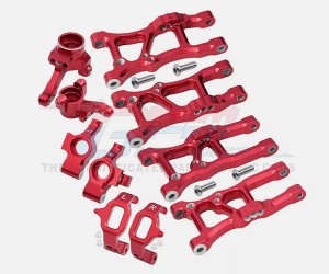 COMBO ALUMINUM FRONT & REAR SUSPENSION ARM STEERING BLOCK C-HUB SET FOR TRAXXAS 1/10 GT 4-TEC 2.0 3.0 CAR - GT1921225556-R
