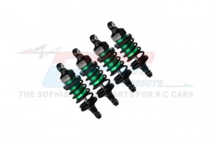 GPM TFM060FR 6061 ALLOY FRONT & REAR 60mm ULTRA SHOCKS 8360 FOR TRAXXAS 1/10 4-TEC DRIFT ON-ROAD DRIFT CAR 105237-4 - GREEN - TFM060FR-G-BK-BEBK