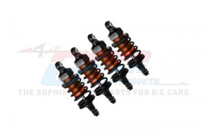GPM TFM060FR 6061 ALLOY FRONT & REAR 60mm ULTRA SHOCKS 8360 FOR TRAXXAS 1/10 4-TEC DRIFT ON-ROAD DRIFT CAR 105237-4 - ORANGE - TFM060FR-OR-BK-BEBK