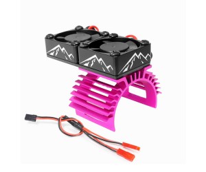 ALUMINUM DUAL HEATSINK COOLING FAN MOUNT - MOUNTAIN PATTERN 61.5 x 30mm  For FOR 540 550 3650 3660 MOTOR - RS-HSFAN6030A/PKBK