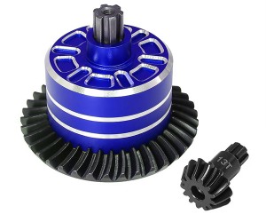 ALUMINUM Diff CASE W. STEEL RING GEAR 37T & PINION GEAR 13T ARA310956 FOR 1/10 ARRMA BIG ROCK GRANITE KRATON SENTON VORTEKS 1/8 TYPHON 3S 4S - BLUE - RS-ARA310956/3713/BU