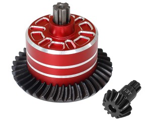 ALUMINUM Diff CASE W. STEEL RING GEAR 37T & PINION GEAR 13T ARA310956 FOR 1/10 ARRMA BIG ROCK GRANITE KRATON SENTON VORTEKS 1/8 TYPHON 3S 4S - RED - RS-ARA310956/3713/RE
