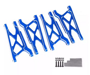 ALUMINUM FRONT & REAR SUSPENSION ARM SET 6731 FOR TRAXXAS 1/10 FORD FIESTA ST RALLY BUGGY 74154-4 - BLUE - RS-TRX6731/BU