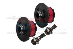 GPM TXM1211 4140 CARBON STEEL 7075 ALLOY FRONT & REAR COMPLETE DIFFERENTIAL FOR TRAXXAS 1/5 X-MAXX 6S 8S 1/6 XRT 8S MONSTER - RED - TXM1211-R