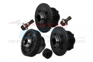 GPM TXM1251 4140 MEDIUM CARBON STEEL 7075 ALLOY FRONT & CENTER & REAR COMPLETE DIFFERENTIAL FOR TRAXXAS 1/5 X-MAXX 8S 1/6 XRT 8S MONSTER - TXM1251-BK