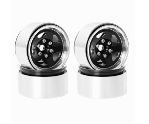 ALUMINUM 5 SPOKE RIM SET 115 X 45mm 12mm HEX For 1/10 RC TRAXXAS TRX-4 AXIAL RACING SCX10 CAPRA CRAWLER - RS-WH5131/BK