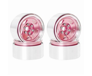 ALUMINUM 5 SPOKE RIM SET 115 X 45mm 12mm HEX For 1/10 RC TRAXXAS TRX-4 AXIAL RACING SCX10 CAPRA CRAWLER - PINK - RS-WH5131/PK
