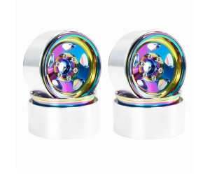 ALUMINUM 5 SPOKE RIM SET 115 X 45mm 12mm HEX For 1/10 RC TRAXXAS TRX-4 AXIAL RACING SCX10 CAPRA CRAWLER - RS-WH5131/CH