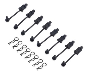 RUBBER BODY CLIP RETAINER PULL TABS- 8PCS AR390178 FOR 1/7 1/8 RC ARRMA MOJAVE LIMITLESS INFRACTION TYPHON KRATION - RS-AR390178