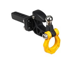 METAL HITCH TRAILER TOW HOOK W. RING FOR AXIAL RACING SCX10 CAPRA TRAXXAS TRX-4 TRX-6 CRAWLER TRUCK - RS-BTH04/YE