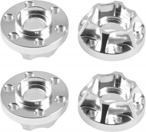 EXTENDED MULTI HEIGHT METAL CRAWLER  WHEEL 12mm HEX HUB - SILVER  For 1/10 RC TRAXXAS TRX-4 TRX-6 AXIAL SCX10 RBX10 CARRA CRAWLER - 9mm - RS-HEX1209-SI