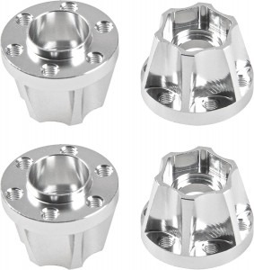 EXTENDED MULTI HEIGHT METAL CRAWLER  WHEEL 12mm HEX HUB - SILVER  For 1/10 RC TRAXXAS TRX-4 TRX-6 AXIAL SCX10 RBX10 CARRA CRAWLER - RS-HEX1215-SI