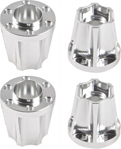 EXTENDED MULTI HEIGHT METAL CRAWLER  WHEEL 12mm HEX HUB - SILVER  For 1/10 RC TRAXXAS TRX-4 TRX-6 AXIAL SCX10 RBX10 CARRA CRAWLER - RS-HEX1222-SI