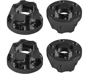 EXTENDED MULTI HEIGHT METAL CRAWLER WHEEL 12mm HEX HUB - BLACK  For 1/10 RC TRAXXAS TRX-4 TRX-6 AXIAL SCX10 RBX10 CARRA CRAWLER - 12mm - RS-HEX1212-BK