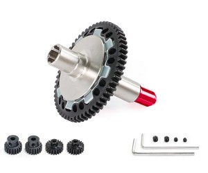 Steel M0.8 57T SLIPPER SET W. PINION GEAR SET ARA310949 AR310881 FOR 1/10 BIG ROCK GRANITE KRATON SENTON 1/8 TYPHON 3S BLX - RED - RS-AR310881/RE