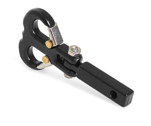 METAL 2 WAY WINCH RESCUE TOW HOOK DROP HITCH RECEIVER FOR 1/10 RC TRAXXAS TRX-4 AXIAL RACING SCX10 GEN 7 GEN 8 CRAWLER - BLACK - RS-BTH05/BK